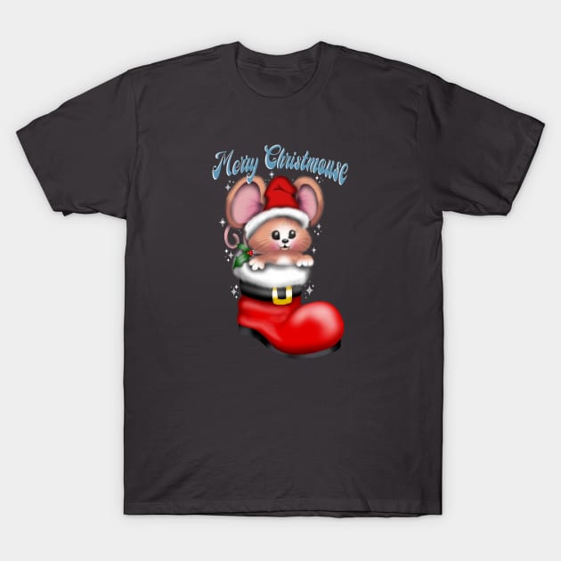 Merry Christmouse T-Shirt by Manxcraft